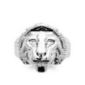 bague tête de lion argent