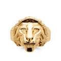 bague tête de lion plaqué or